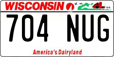 WI license plate 704NUG