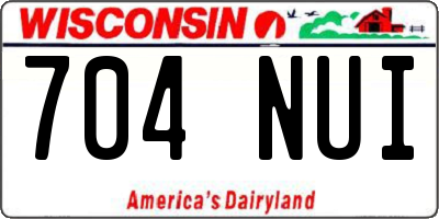 WI license plate 704NUI