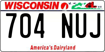 WI license plate 704NUJ