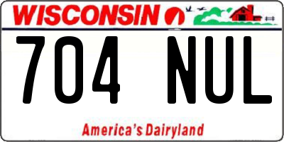 WI license plate 704NUL