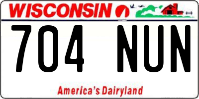 WI license plate 704NUN