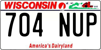 WI license plate 704NUP