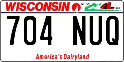 WI license plate 704NUQ