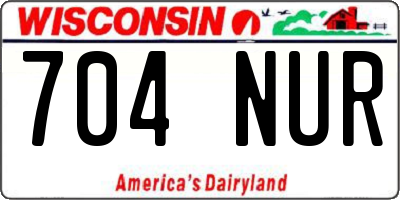 WI license plate 704NUR