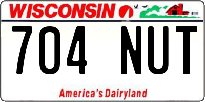 WI license plate 704NUT