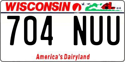 WI license plate 704NUU