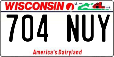 WI license plate 704NUY