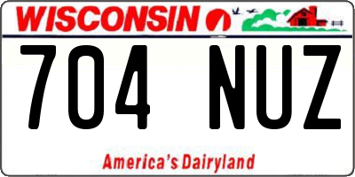 WI license plate 704NUZ