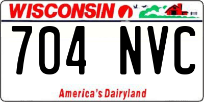 WI license plate 704NVC