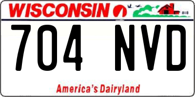 WI license plate 704NVD