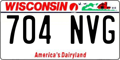 WI license plate 704NVG
