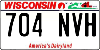 WI license plate 704NVH