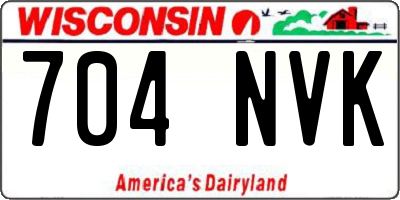 WI license plate 704NVK