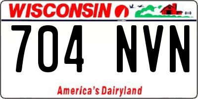 WI license plate 704NVN