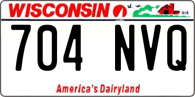 WI license plate 704NVQ