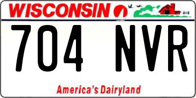 WI license plate 704NVR