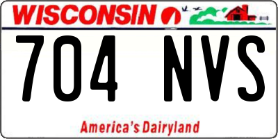 WI license plate 704NVS