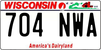 WI license plate 704NWA