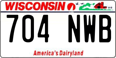 WI license plate 704NWB