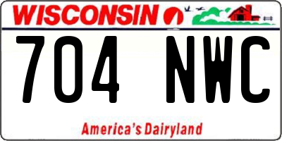 WI license plate 704NWC