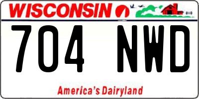 WI license plate 704NWD