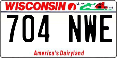 WI license plate 704NWE