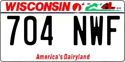 WI license plate 704NWF