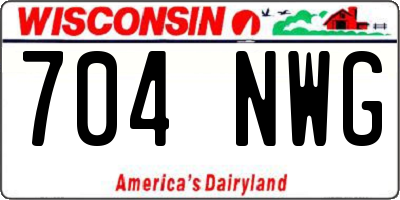 WI license plate 704NWG