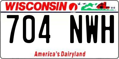 WI license plate 704NWH