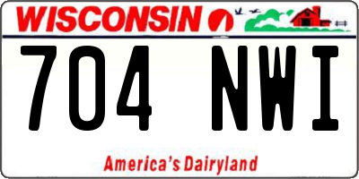 WI license plate 704NWI