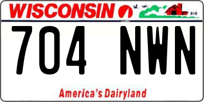 WI license plate 704NWN