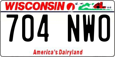 WI license plate 704NWO