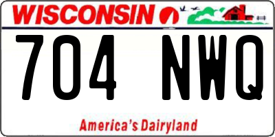 WI license plate 704NWQ