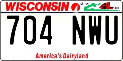 WI license plate 704NWU