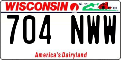 WI license plate 704NWW