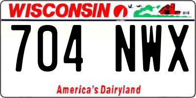 WI license plate 704NWX