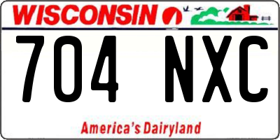WI license plate 704NXC