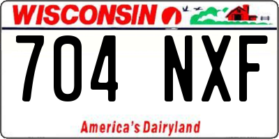 WI license plate 704NXF