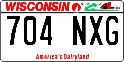 WI license plate 704NXG