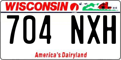 WI license plate 704NXH