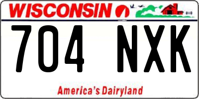 WI license plate 704NXK