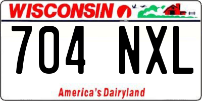 WI license plate 704NXL