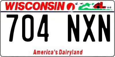 WI license plate 704NXN