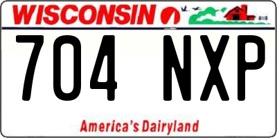 WI license plate 704NXP