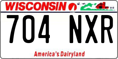 WI license plate 704NXR