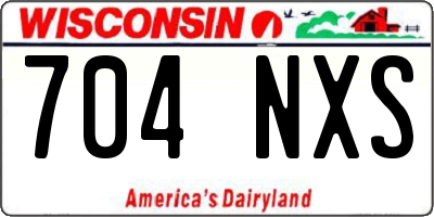 WI license plate 704NXS