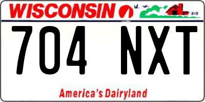 WI license plate 704NXT