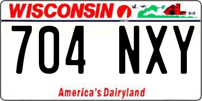 WI license plate 704NXY