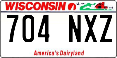 WI license plate 704NXZ
