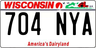 WI license plate 704NYA